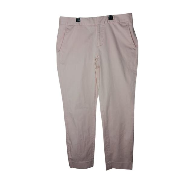 Banana Republic Reegan Pants 4P Petite Light Pink Stretch Cotton Chino Slim Fit - Picture 2 of 15